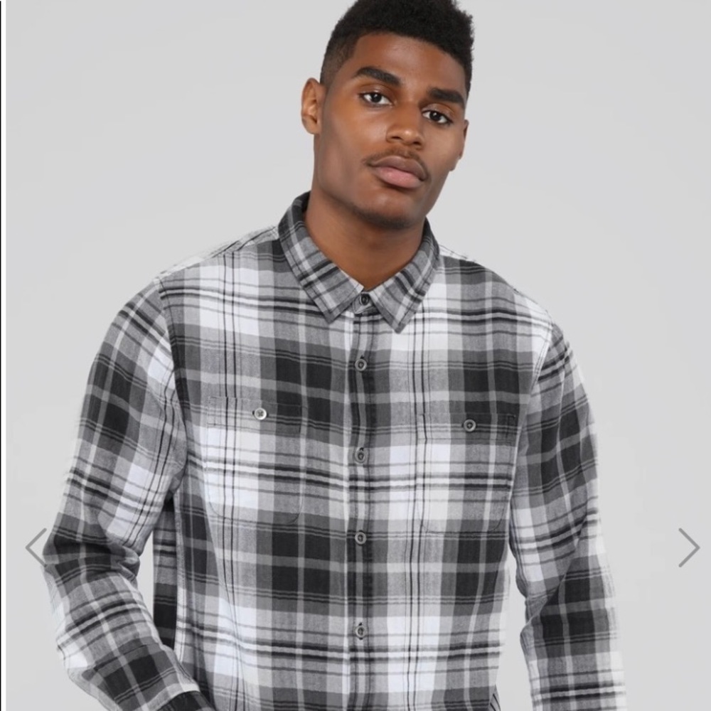 The Logan Long Sleeve Flannel Top - Black/White